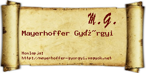 Mayerhoffer Györgyi névjegykártya