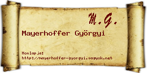 Mayerhoffer Györgyi névjegykártya